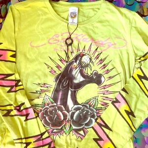 Ed hardy panther lightening shirt